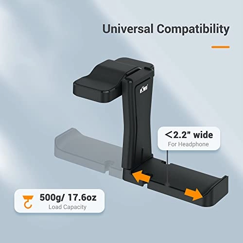 Adhesive Headphone Stand Holder - 360° Rotation Cable Organizer