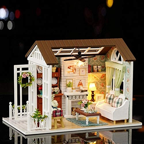 Miniature House Kit - approx. 21 * 12.5 * 14.5cm dustproof cover