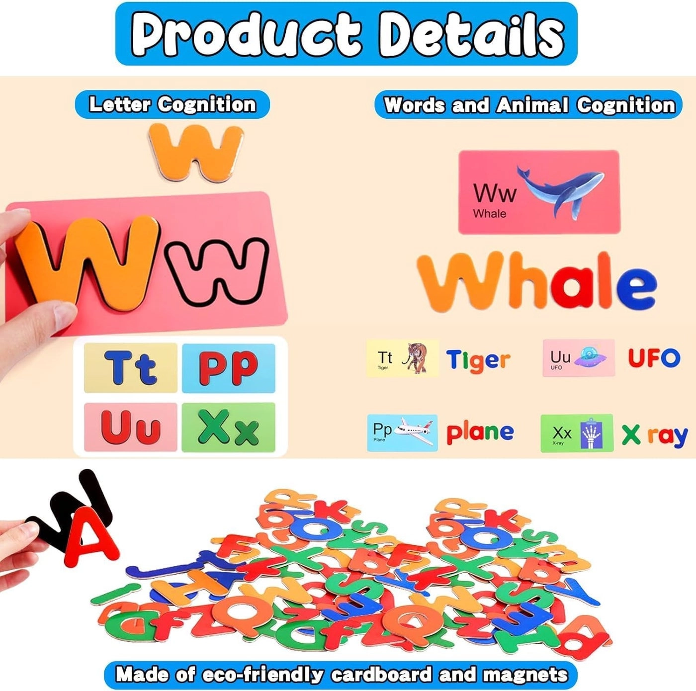 Magnetic Alphabet Letters Set - 3+ 79 pieces