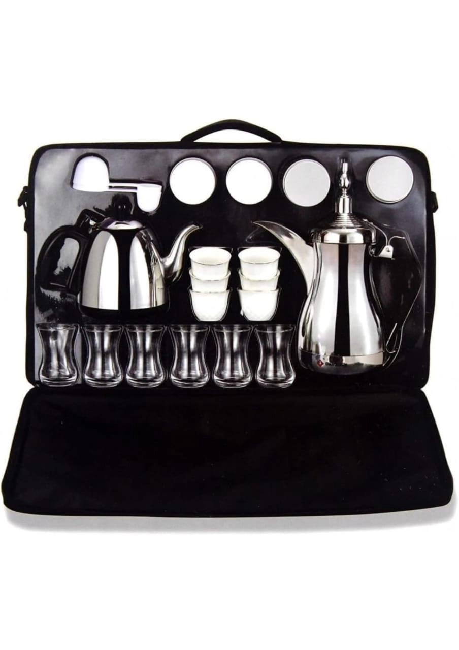 Arabic Coffee Maker Set - Traditional Dallah Style Accessories Bag