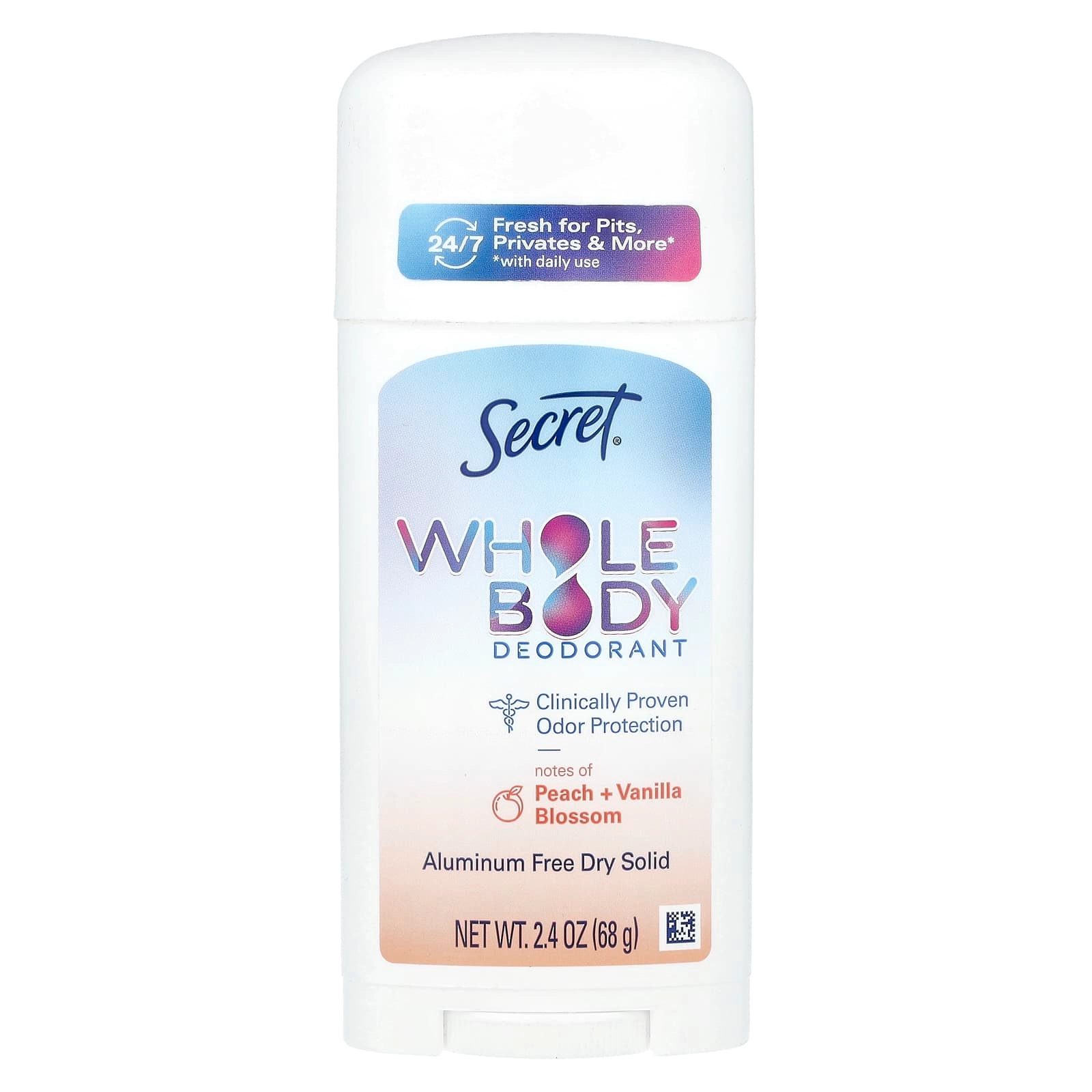 Secret Whole Body Deodorant Stick - Peach & Vanilla 68 gram