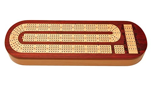 Continuous 4 Track Cribbage Board - Blood Wood Maple Wood