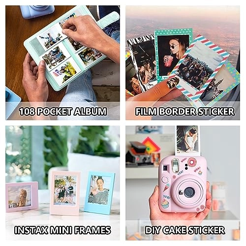 Case - Magic Pink + Adjustable strap + Photo album + Four-color filter + Frame sticker + Camera sticker + Selfie mirror