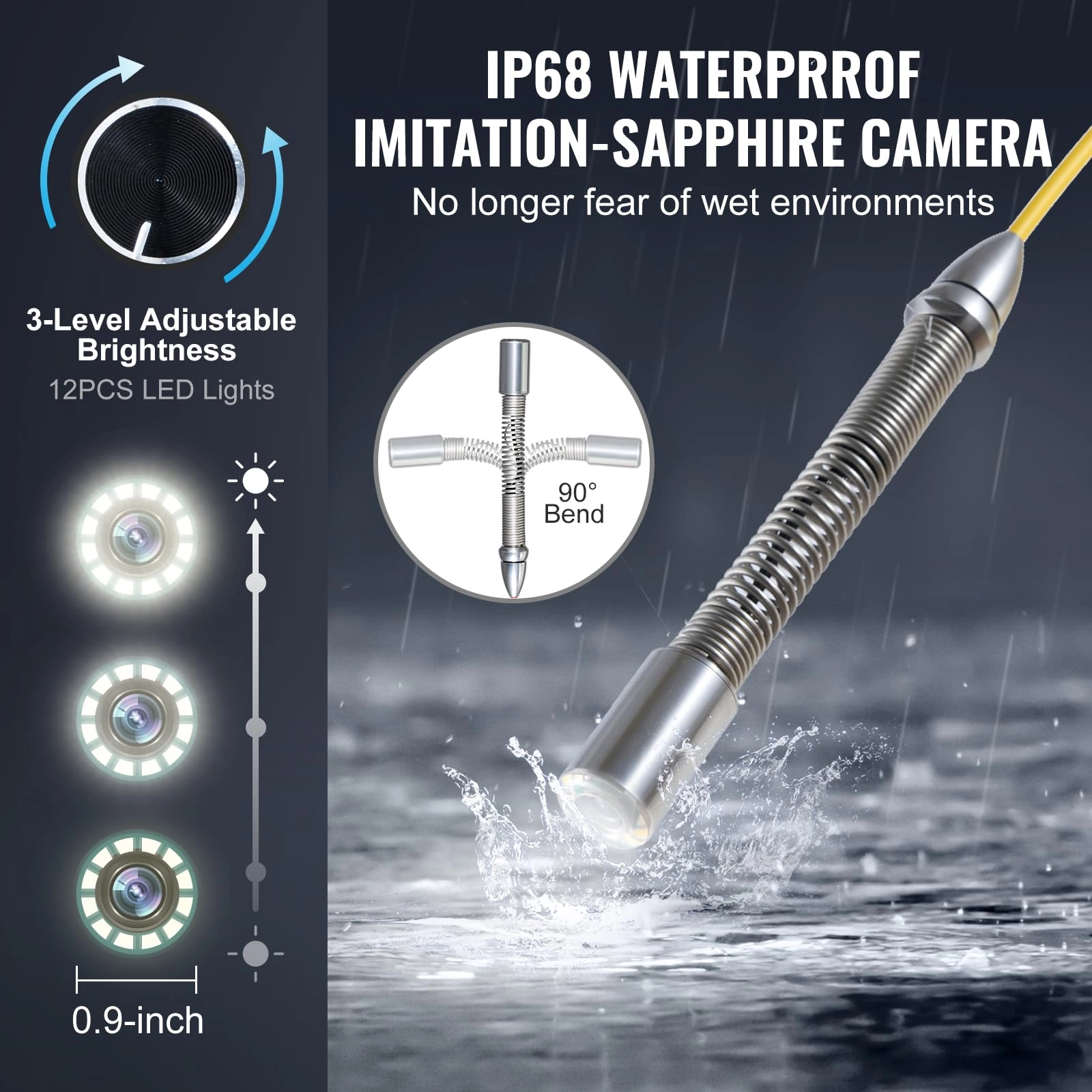 Sewer Camera - 165 ft/50m 0.9-inch