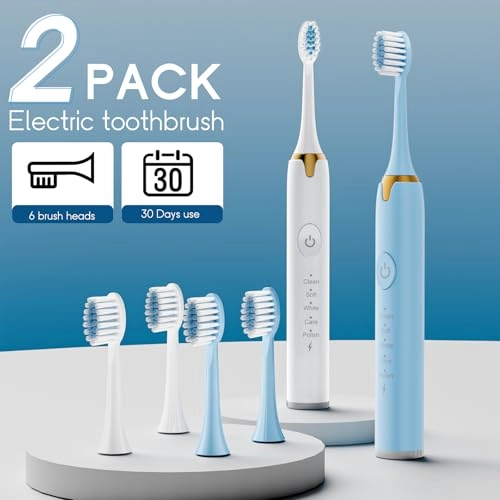 Sonic Electric Toothbrush - 42,000 VPM 2 Minute Timer 5 Modes Pack