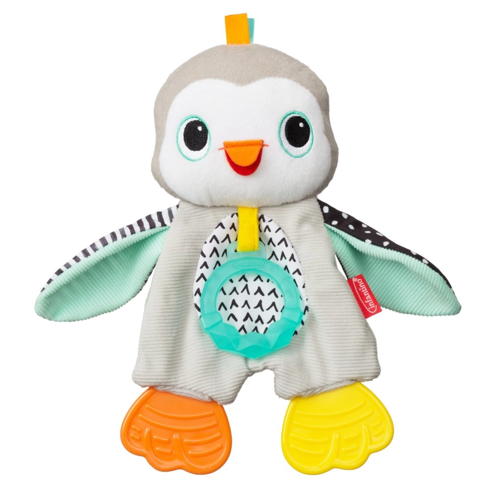 Infantino Cuddly Penguin Teether - 3 BPA-free teethers Suitable for newborns