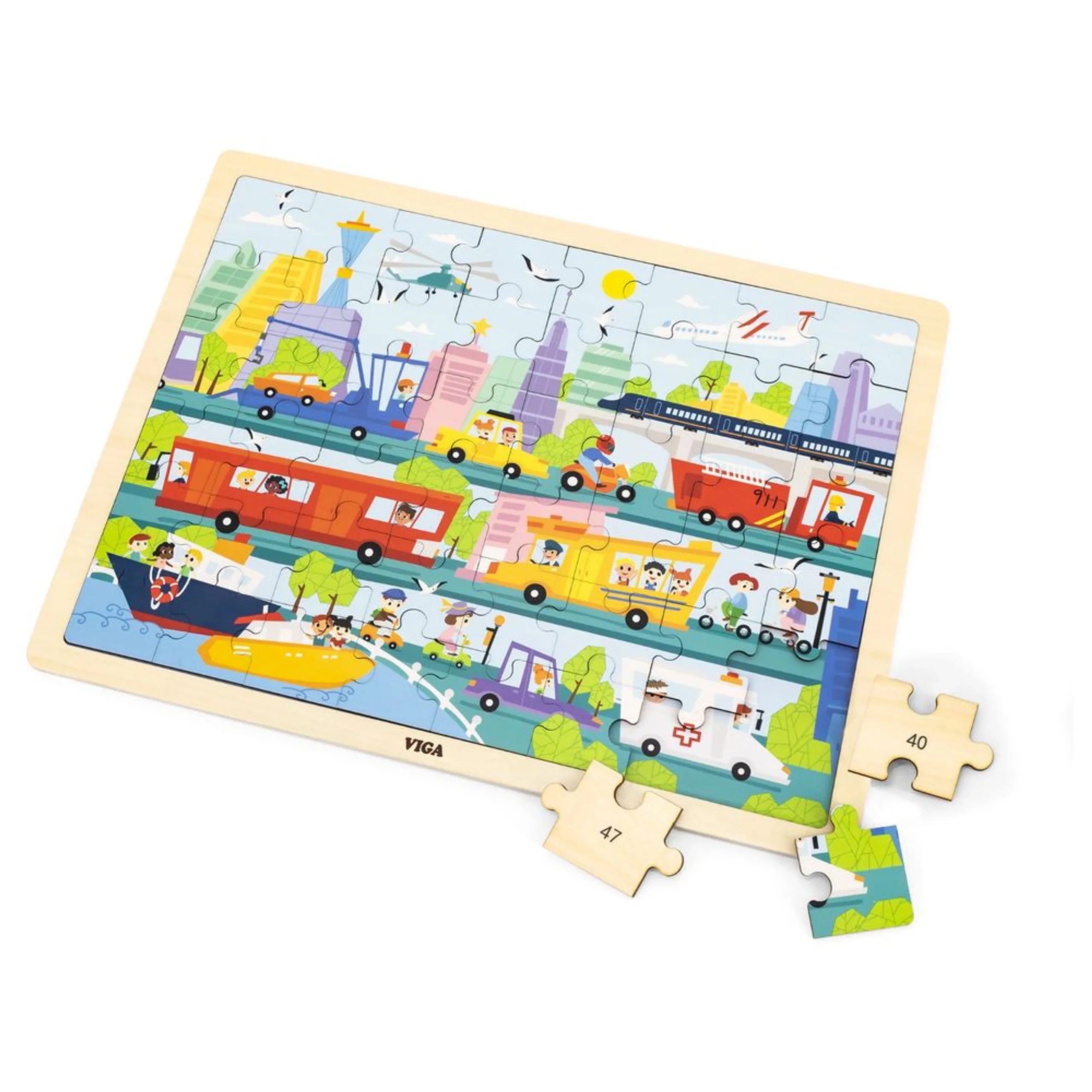 City Transportation Wooden Puzzle (PCG-44582) - 48 pcs