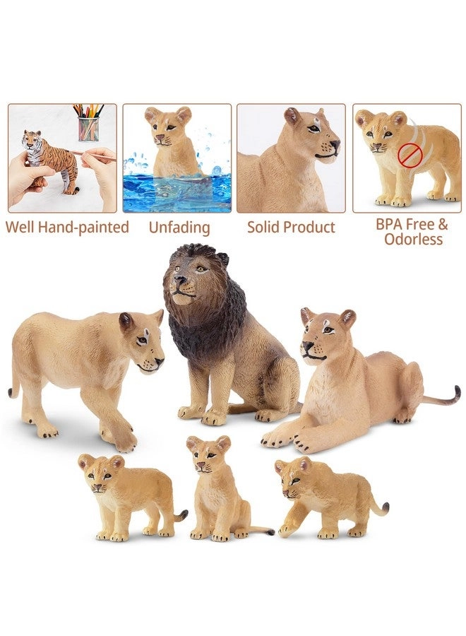 Jungle Animals - White Lion Figurines 6 pcs