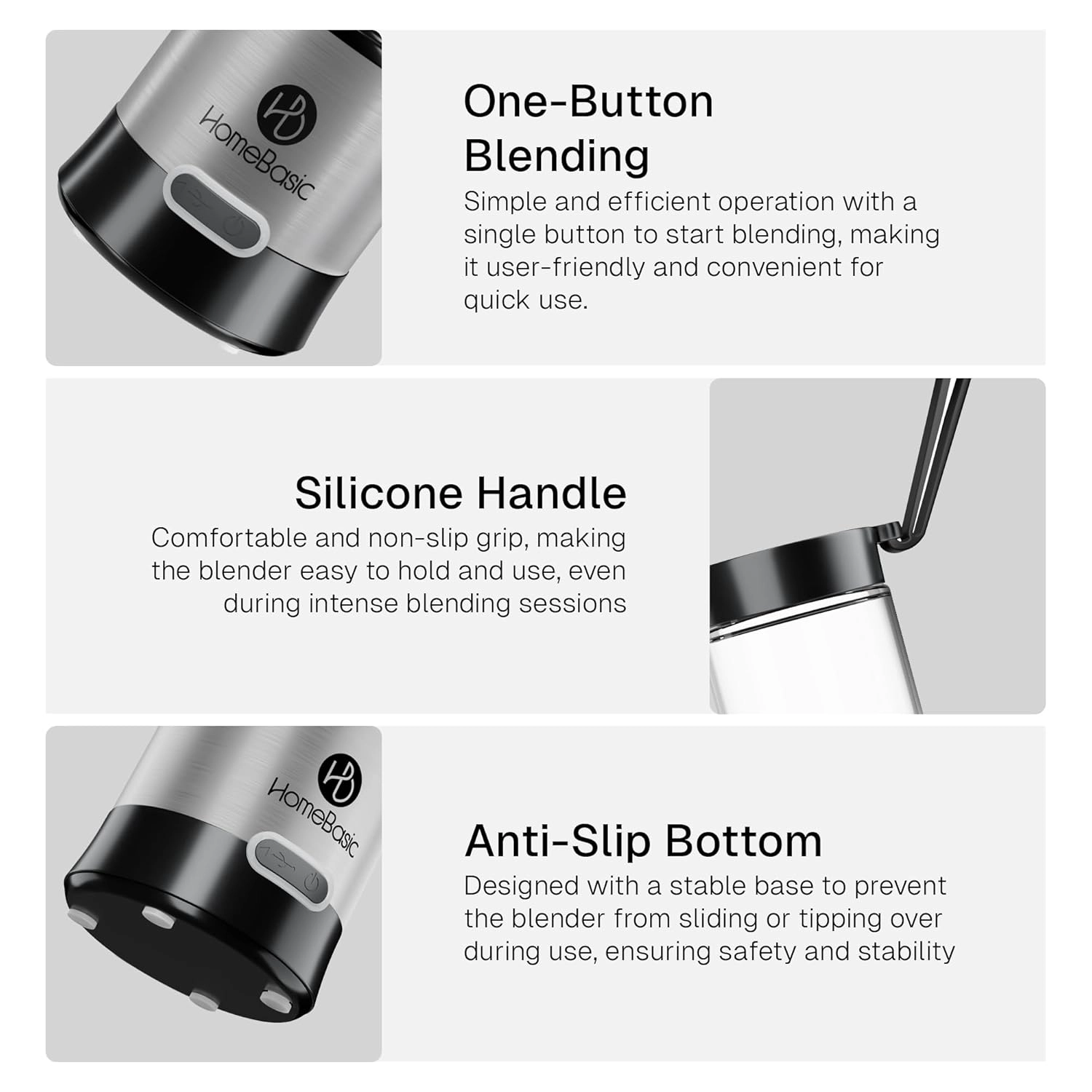 Portable Blender - Borosilicate Glass USB-C Fast Charging