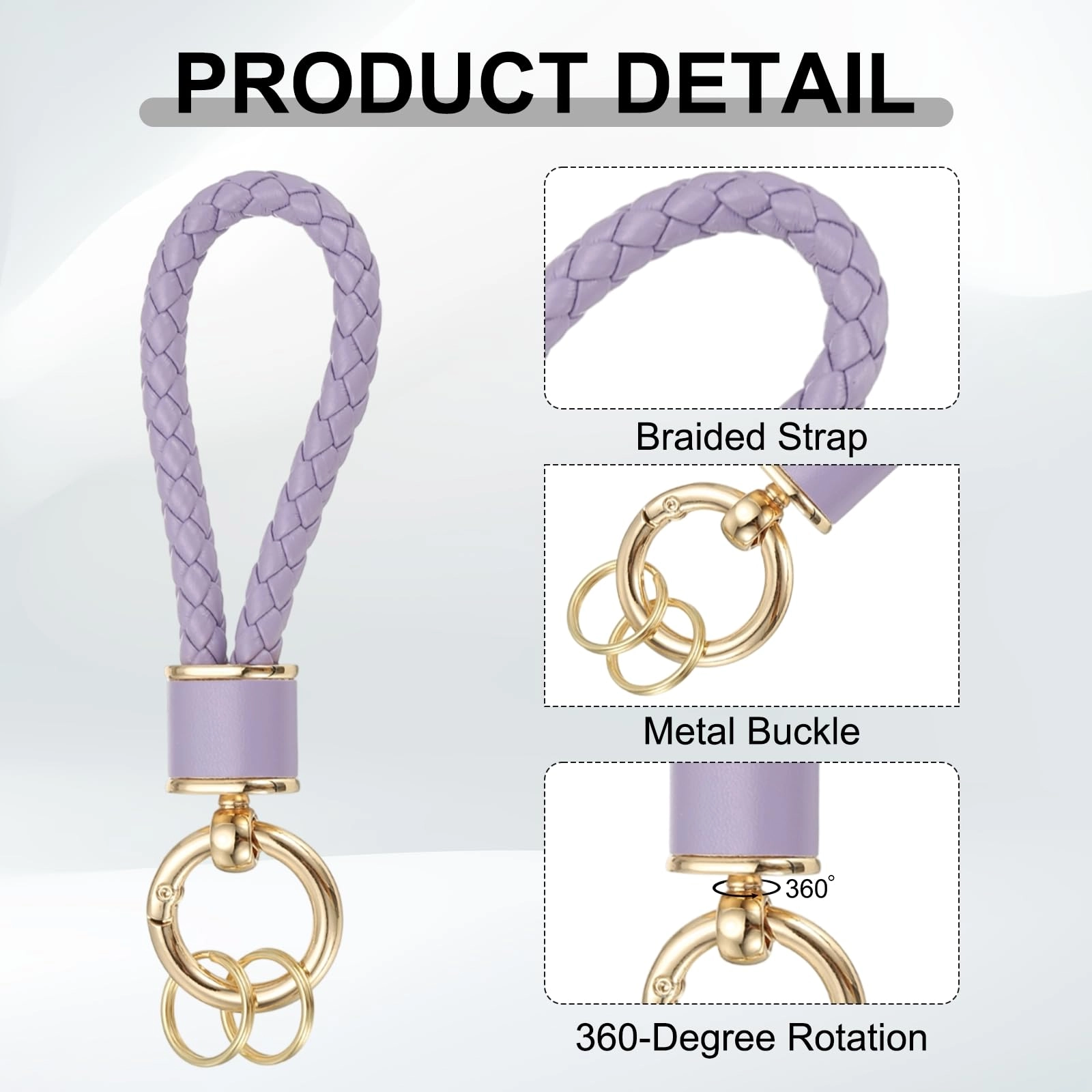 Braided Leather Keychain - Animal