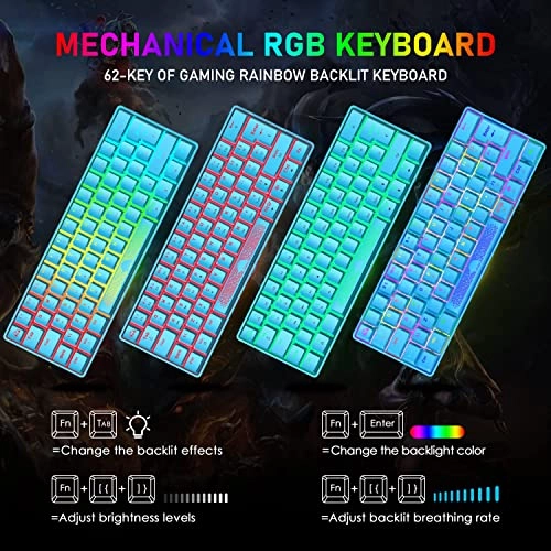 Mechanical Keyboard + Honeycomb Mouse + Mouse Pad - Wired