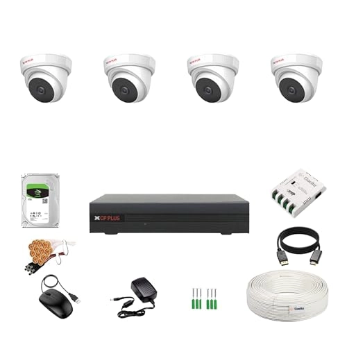4 Channel DVR + 5MP Dome Camera + 1TB HDD + 4CH SMPS + CCTV Cable + BNC/DC Connectors