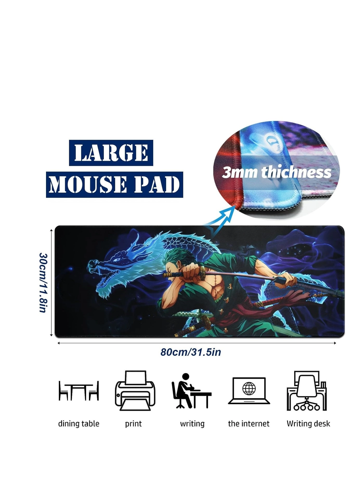 Extended XL Fabric Gaming Mouse Pad - 80x30 cm