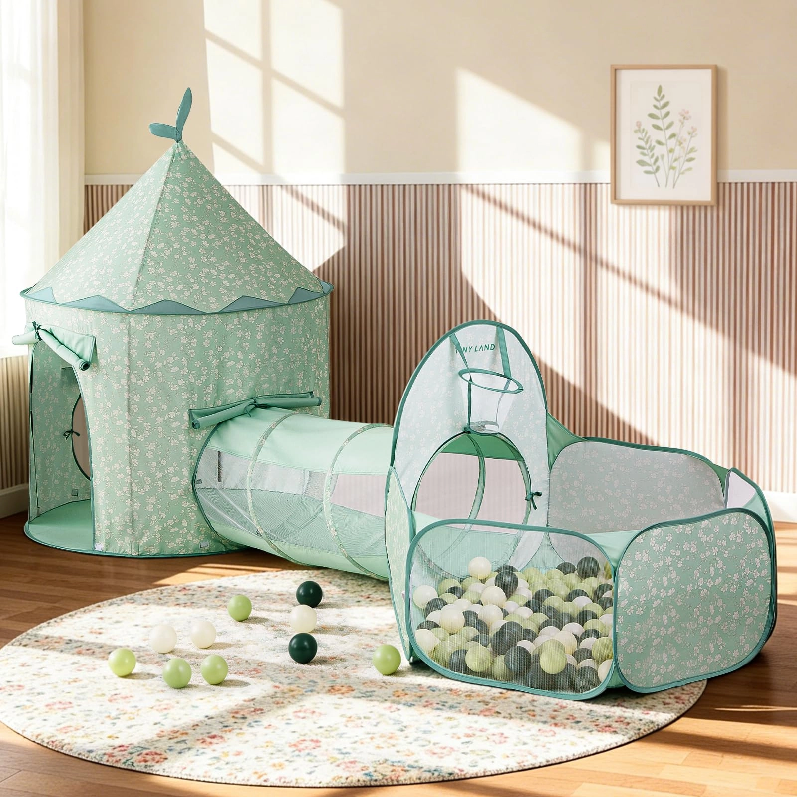 TINY LAND INC Kids Play Tent - 3-in-1 Khaki