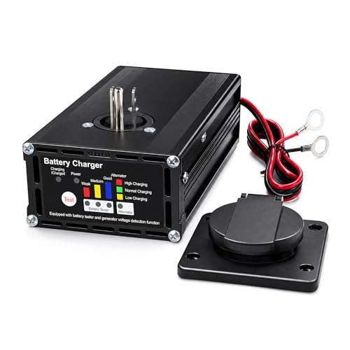 Panel Mount Trailer Battery Charger & Tester - 12V 10A