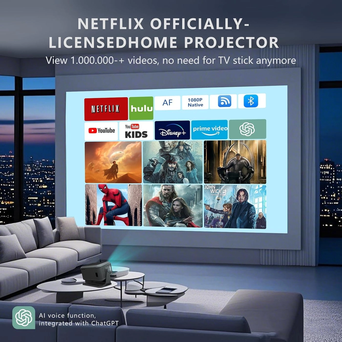 Smart Projector - 800 ANSI lumens 1920 x 1080