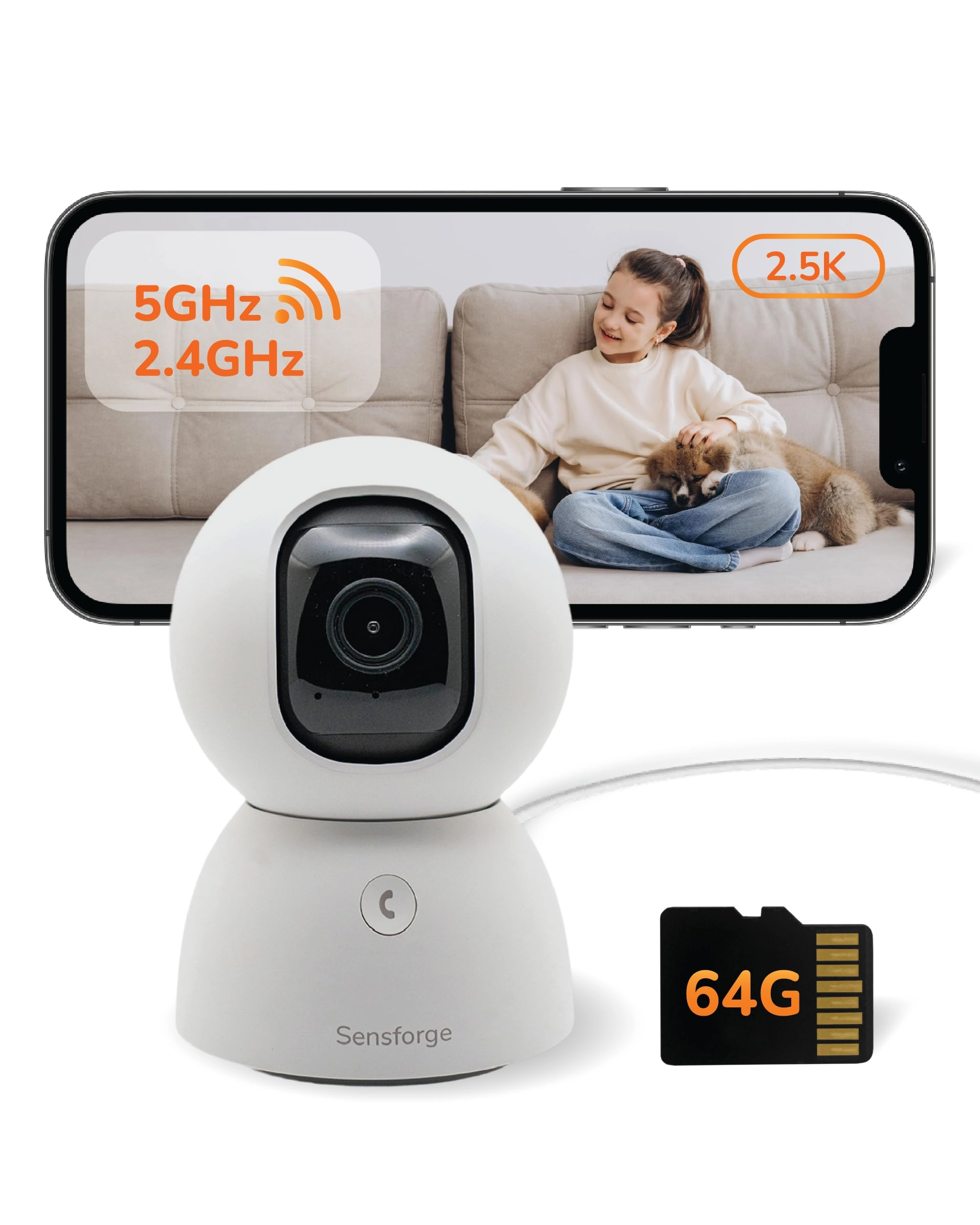 Sensforge Indoor Pan-Tilt Security Camera 2.5K