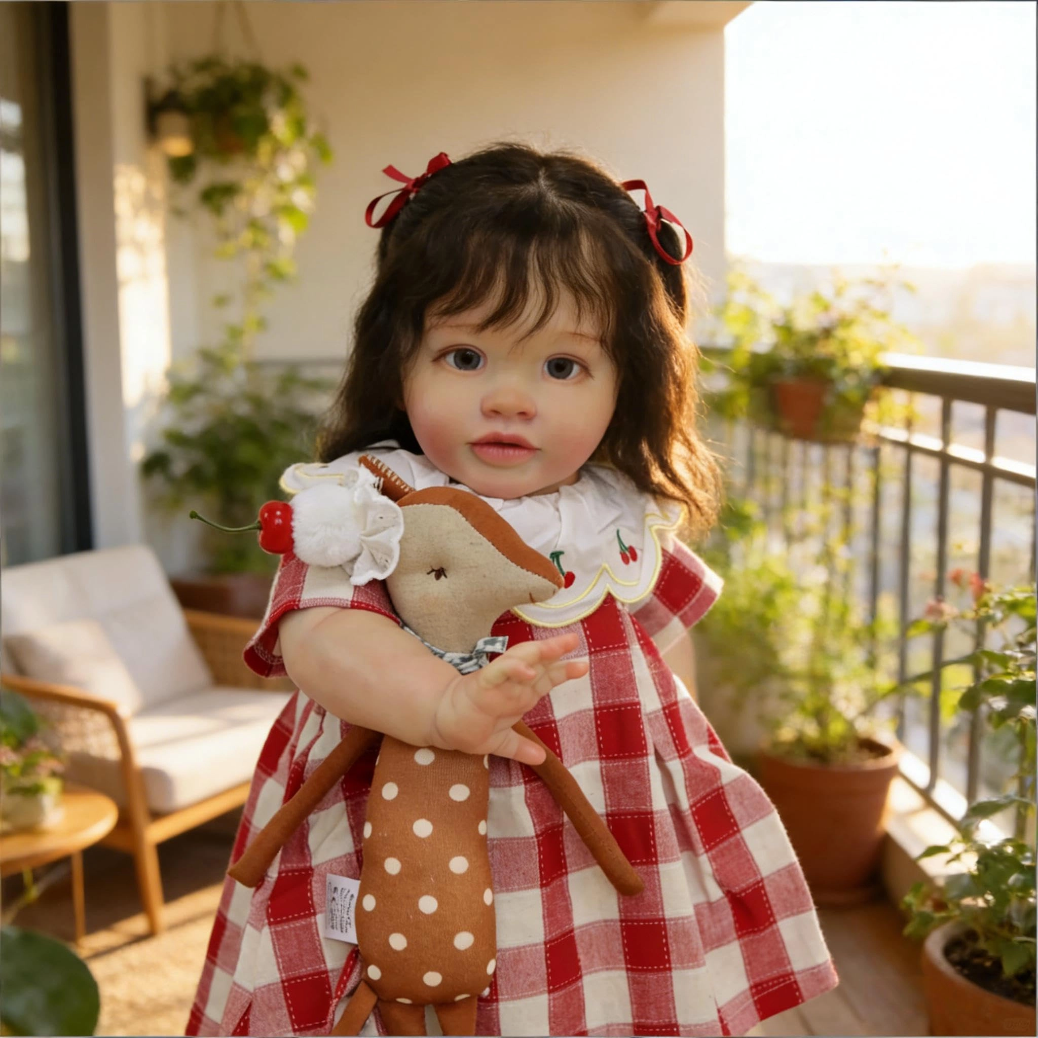 Pippa Reborn Baby Doll - 26 inch Cotton Vinyl Hand-rooted Curly Hair Ages 3+