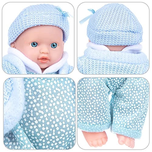Reborn Baby Doll - 8 Inch blue sweater