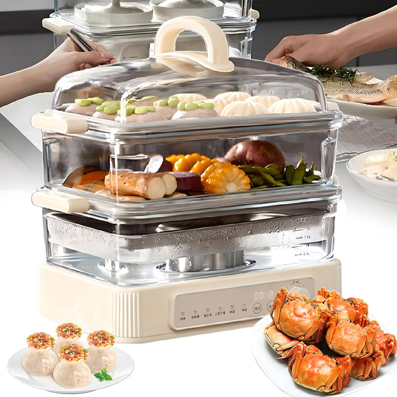 HLGKBY Electric Food Steamer - 2L