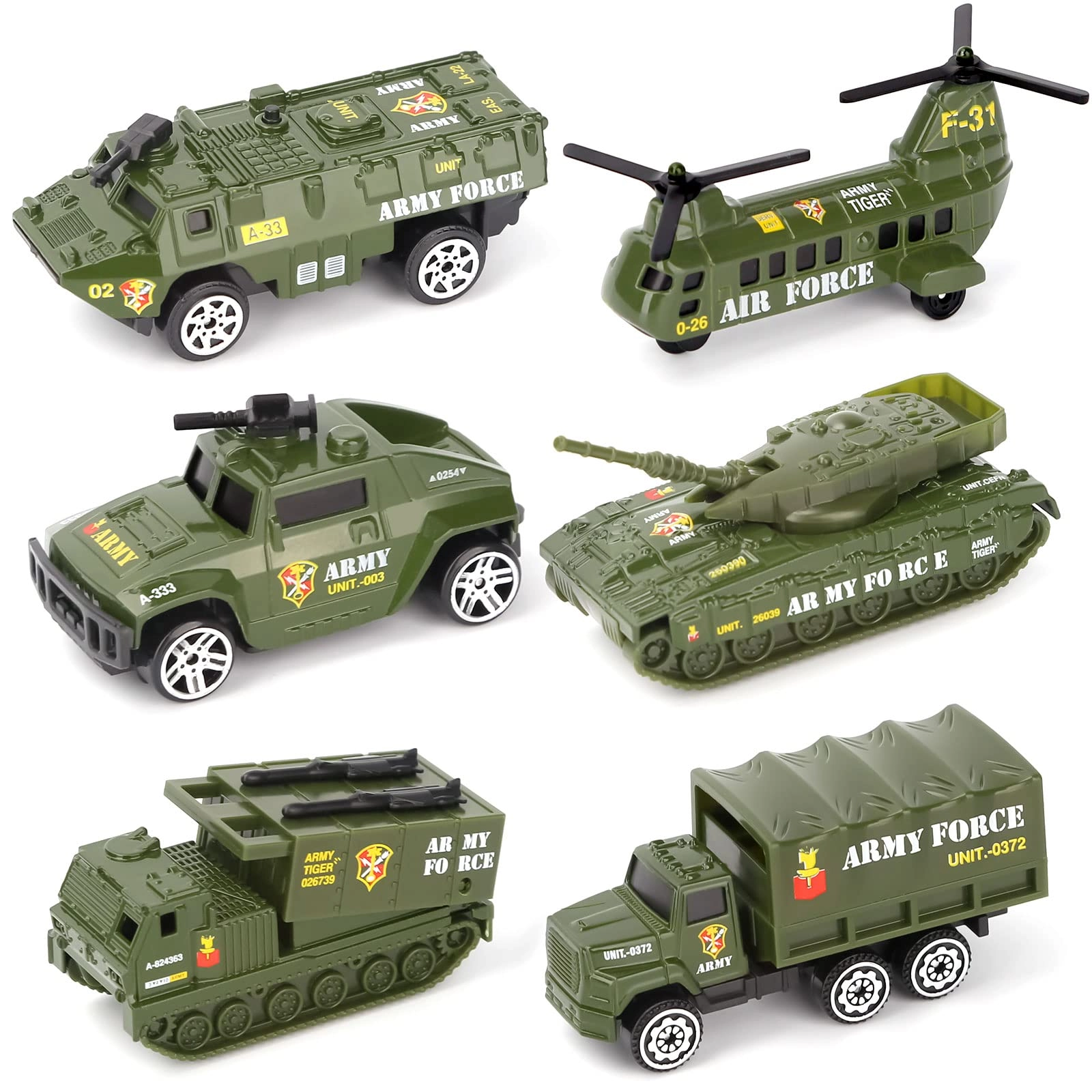 DE SONG TOYS FACTORY Mini Pocket Size Play Models - 1:64 Scale 6pcs