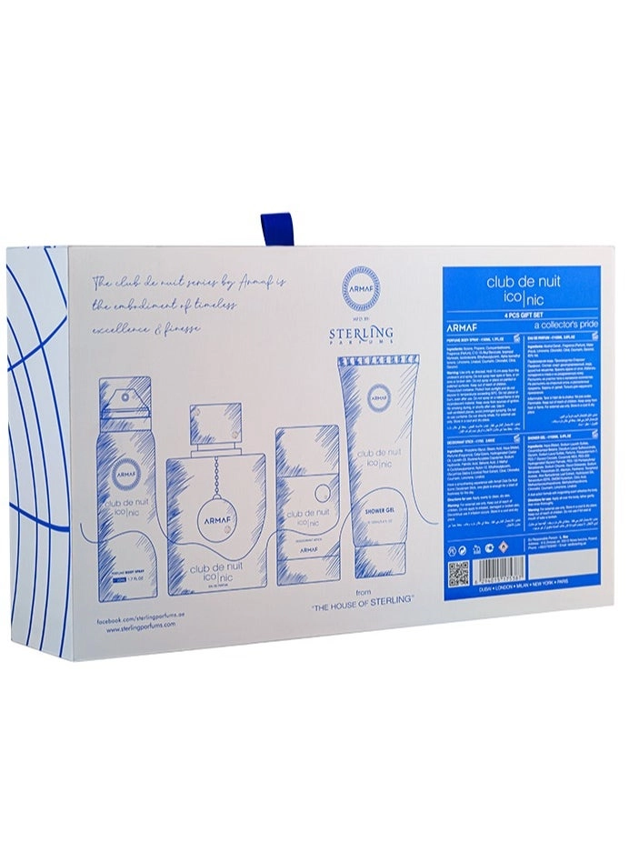 Club De Nuit Iconic Blue - Eau de Parfum 4 Pieces Gift Set