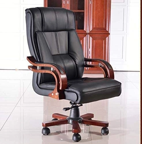 Desk Chair - PU Leather Brown High Back