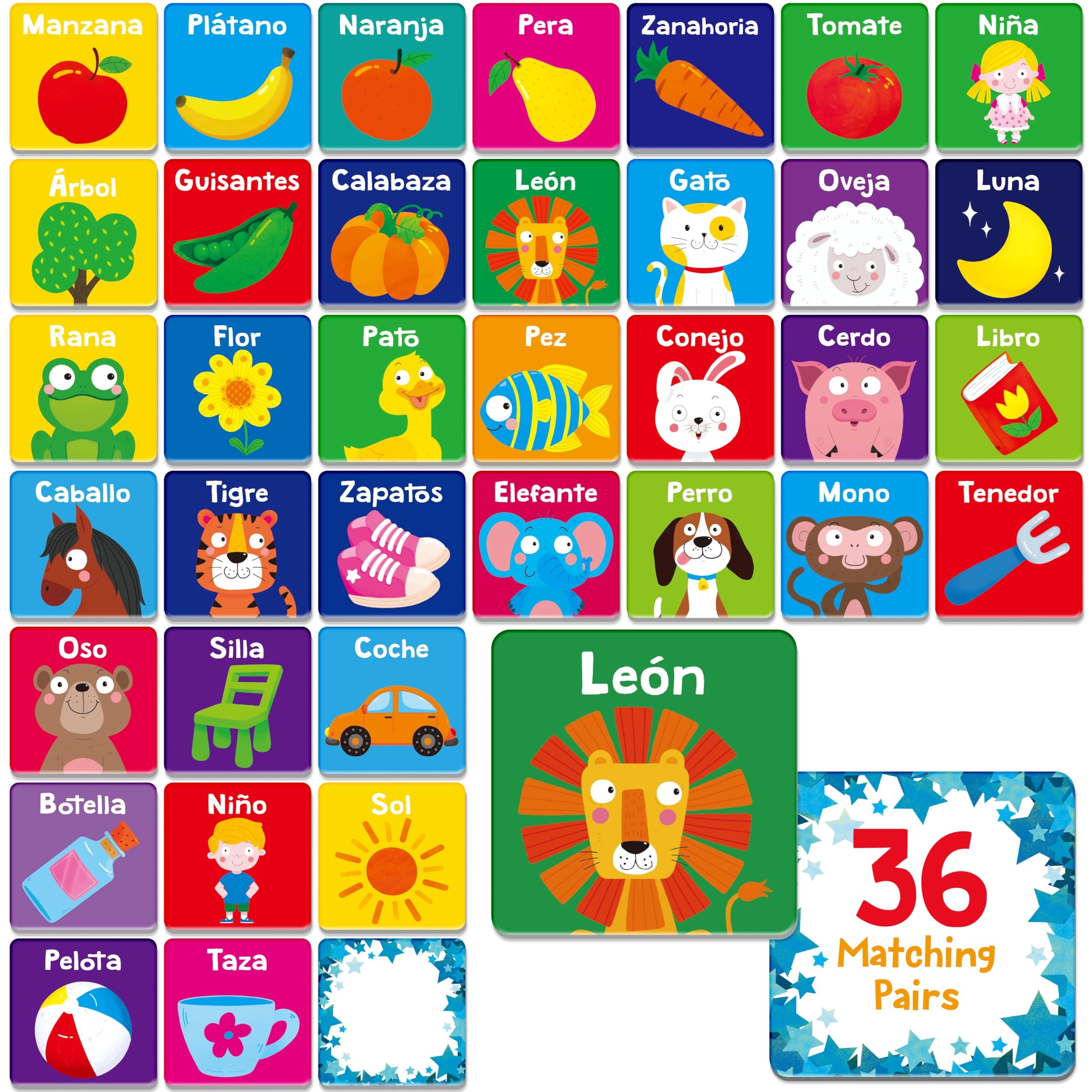 Memory Matching Game - 36 months - 6 years 72 pieces