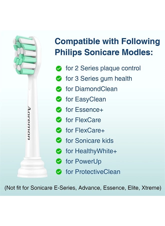 Replacement Brush Heads for Philips Sonicare - 10 Pack Blue and White