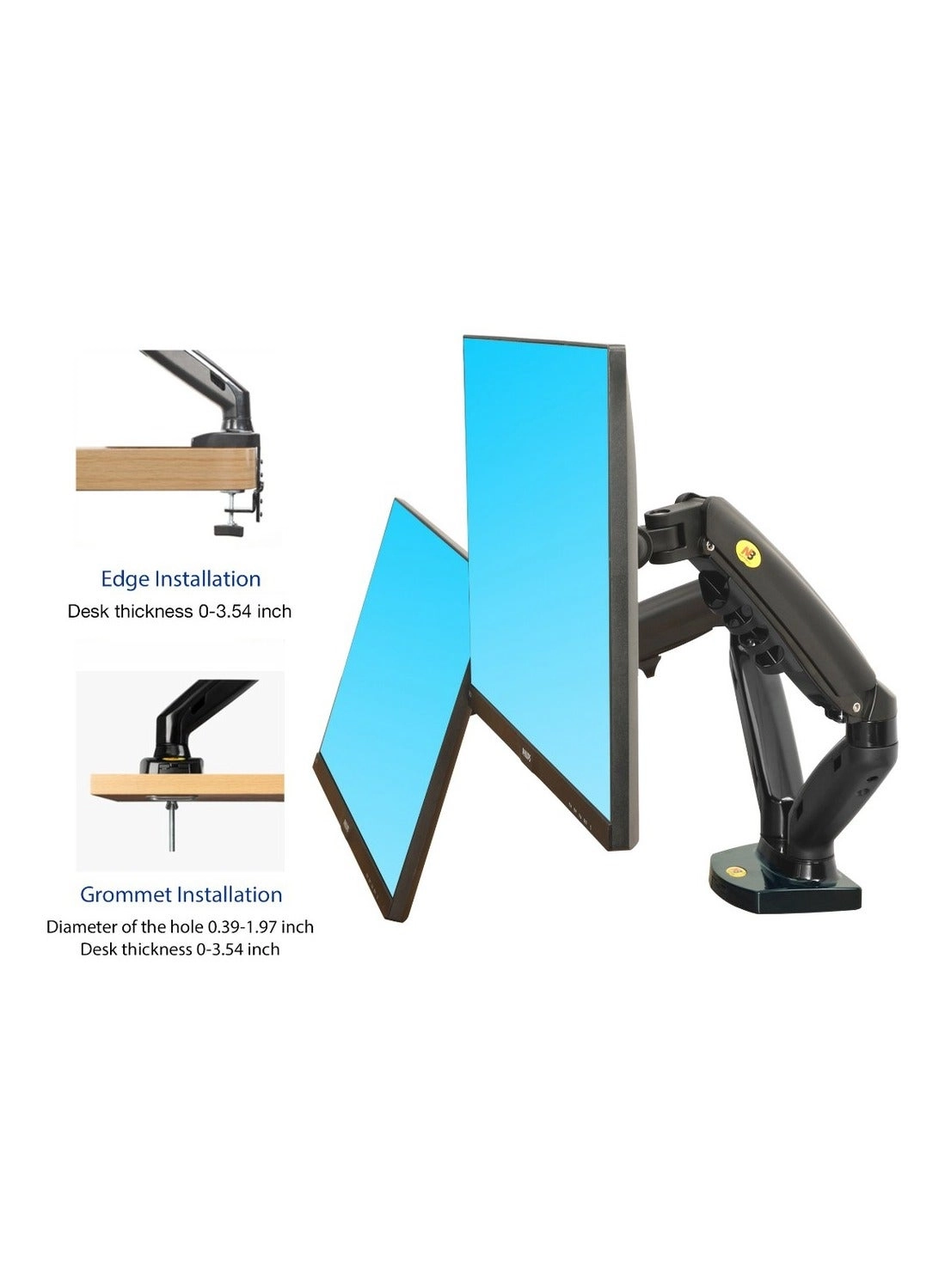 F160-FP - Dual Arm 17-27" 75x75mm & 100x100mm