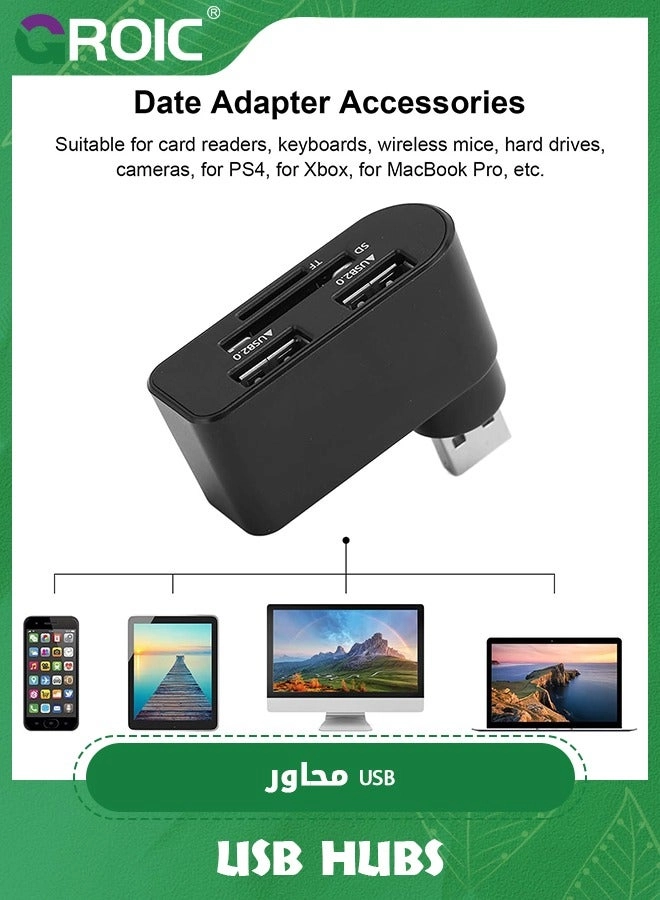 USB Hub - 4 in 1 Rotatable 180 Degrees USB C