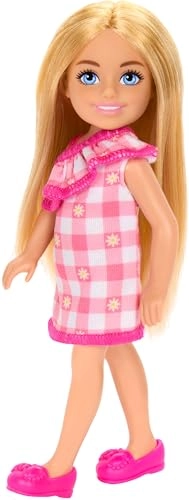 Chelsea Small Doll - 6-inch Blonde Hair Blue Eyes Pink Checked Dress