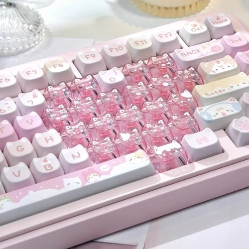 21 Keys Crystal Jelly Transparent Keycaps - QWERTY Bluetooth, USB-C