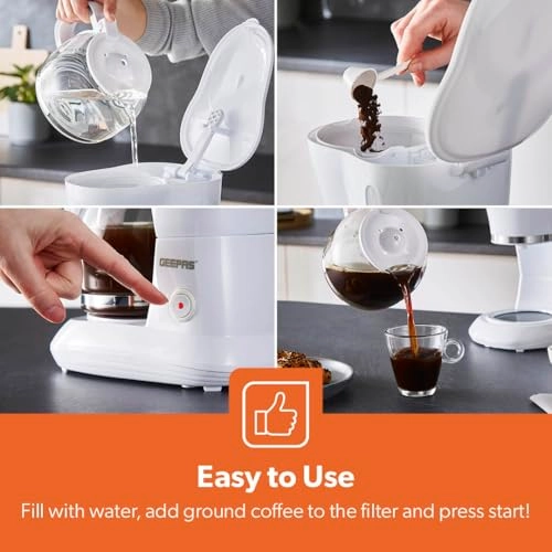 Filter Coffee Machine - 1.5L + Toaster - 4-Slice 6 Browning Levels