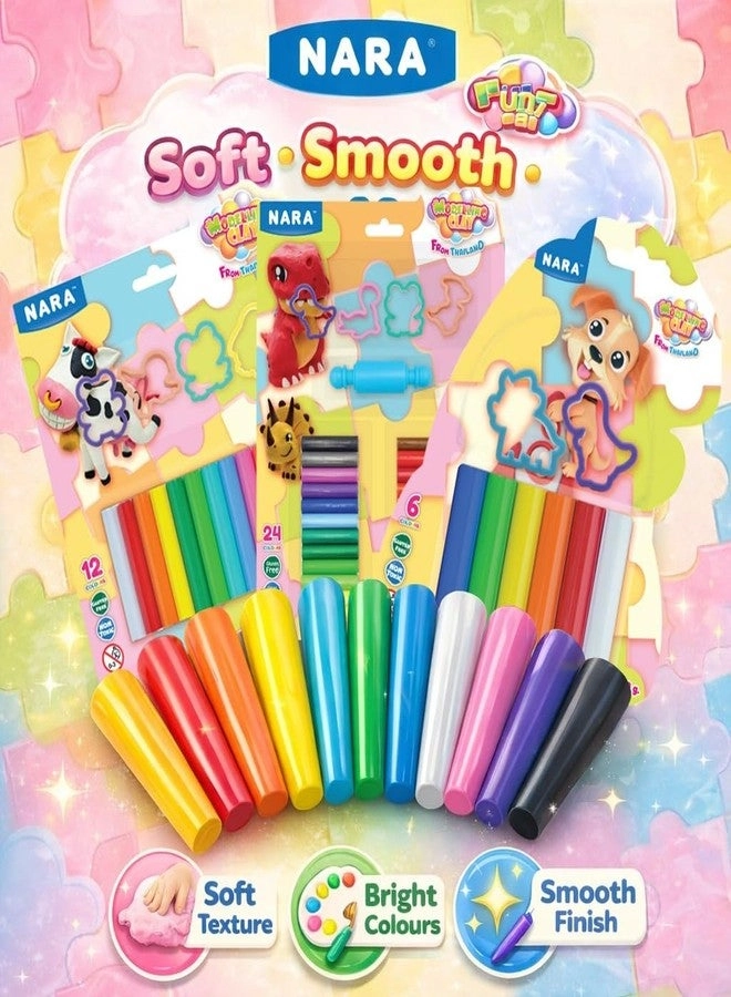 Modelling Clay - Soft Non-Toxic + Shape Cutters + Rolling Pin