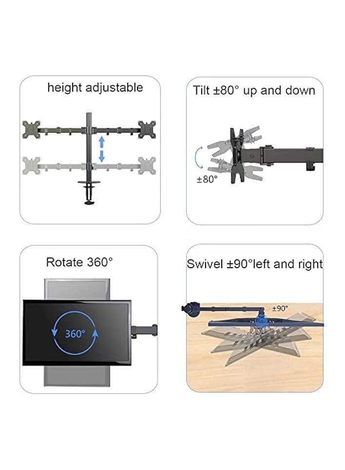 Dual LCD Monitor Desk Mount Stand - 2 27in