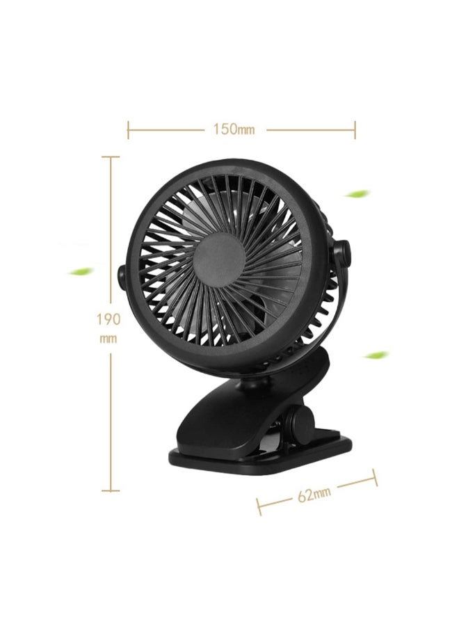 Clip On Mini Desk Cooling Fan - Black Portable