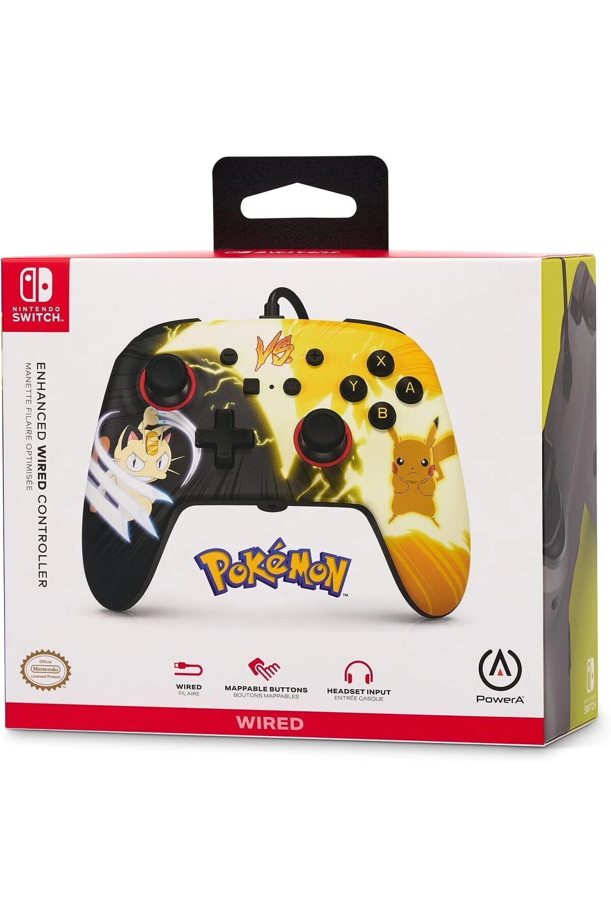 Nintendo Switch Enhanced Wired Controller Pikachu Moods