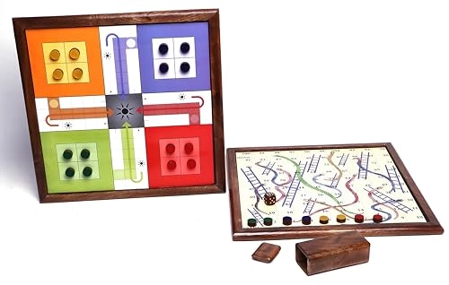 Ludo and Snakes and Ladders - Wooden Magnetic 2 in 1