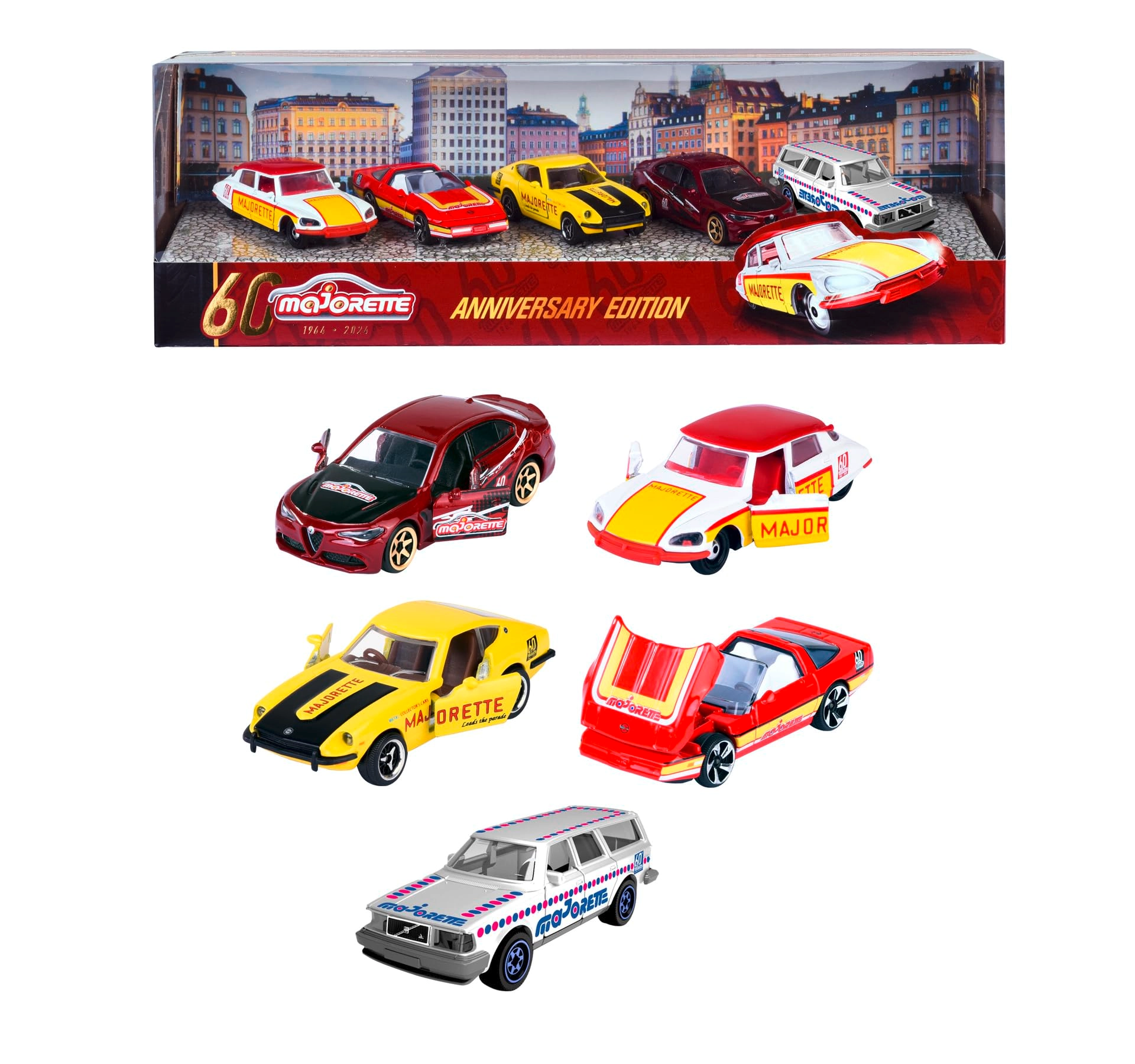 Majorette DS 21 + Datsun 260 Z + Volvo 240 GL + Corvette 1990 ZR-1 + Giulia - 5pcs