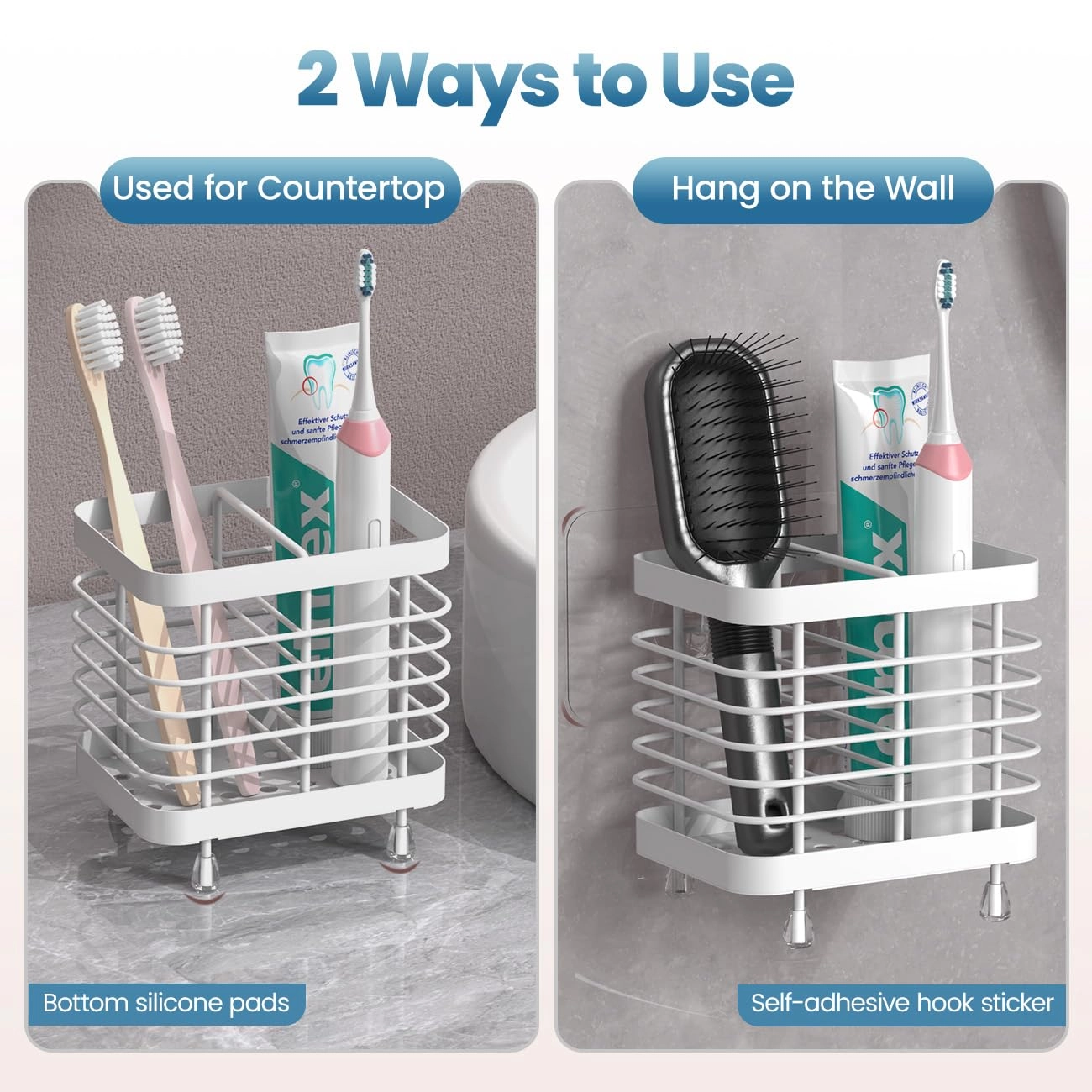 Toothbrush Holders - Wall Mounted 2 Slots