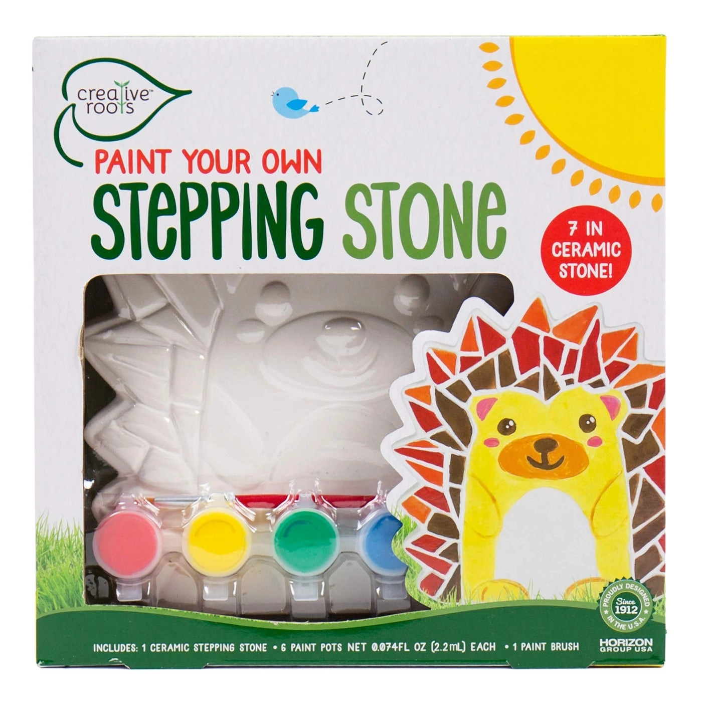 Mosaic Hedgehog Stepping Stone - 7Inch 6 VIBRANT ACRYLIC PAINTS
