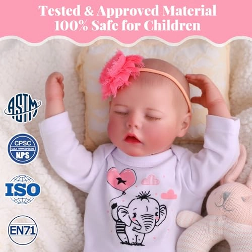 Reborn Baby Doll - 17 Inch Soft Vinyl Can Drink & Pee Ages 3+