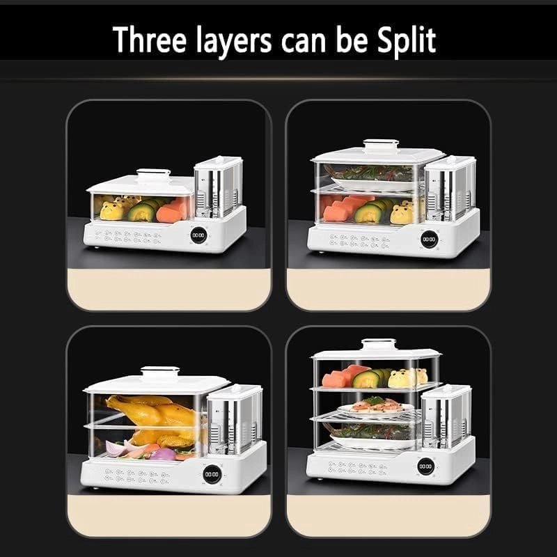 3-layer electric breakfast steamer - 24L