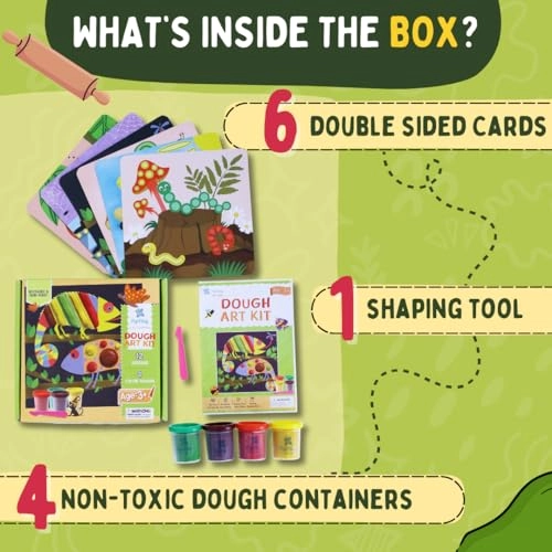 Dough Art Kit - 12 Design Cards 4 Vibrant Colors