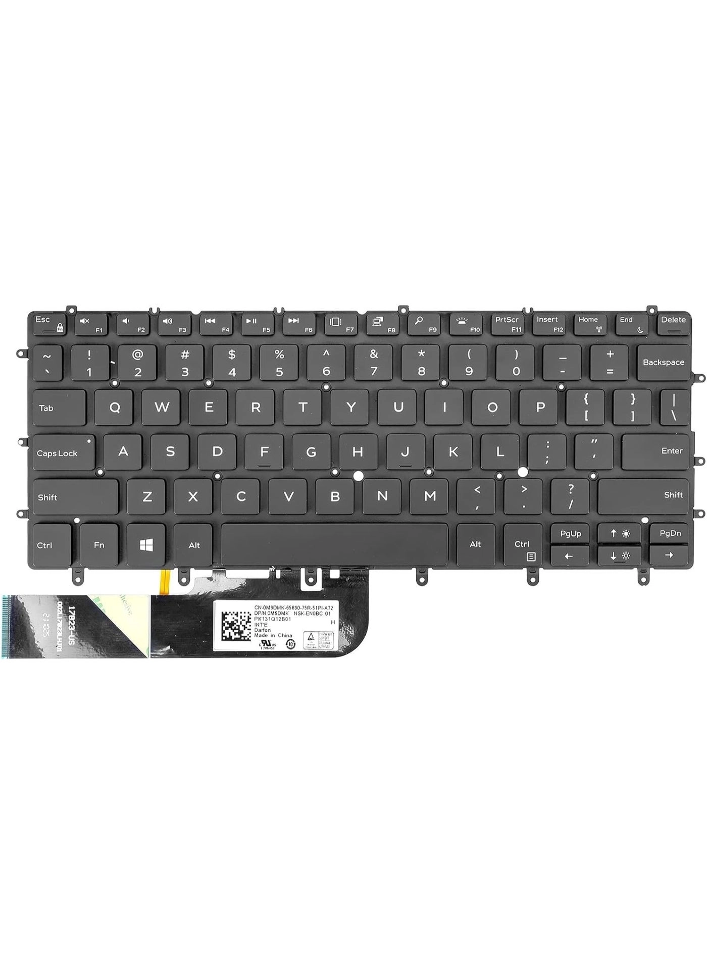 Terabyte XPS 13 Keyboard - Replacement Backlit US Layout Black