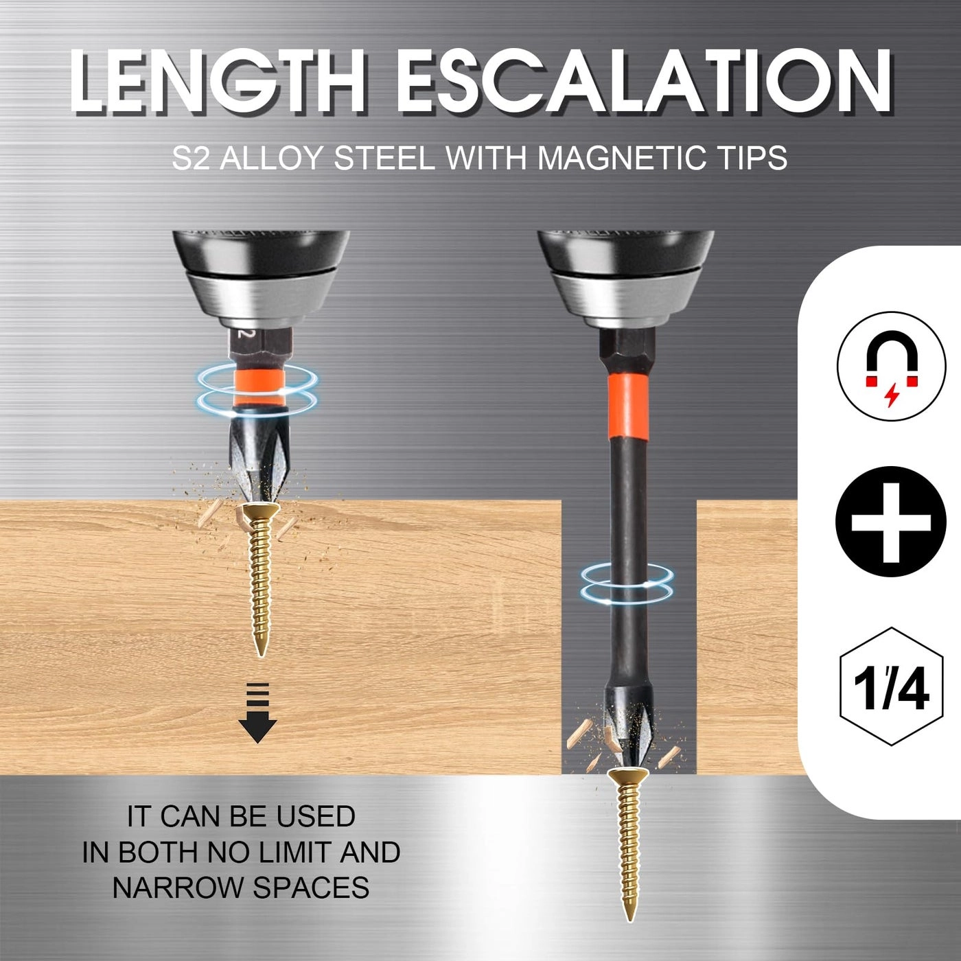 Phillips Bits #2 - 10-Pack Impact Magnetic 1-Inch to 6-Inch