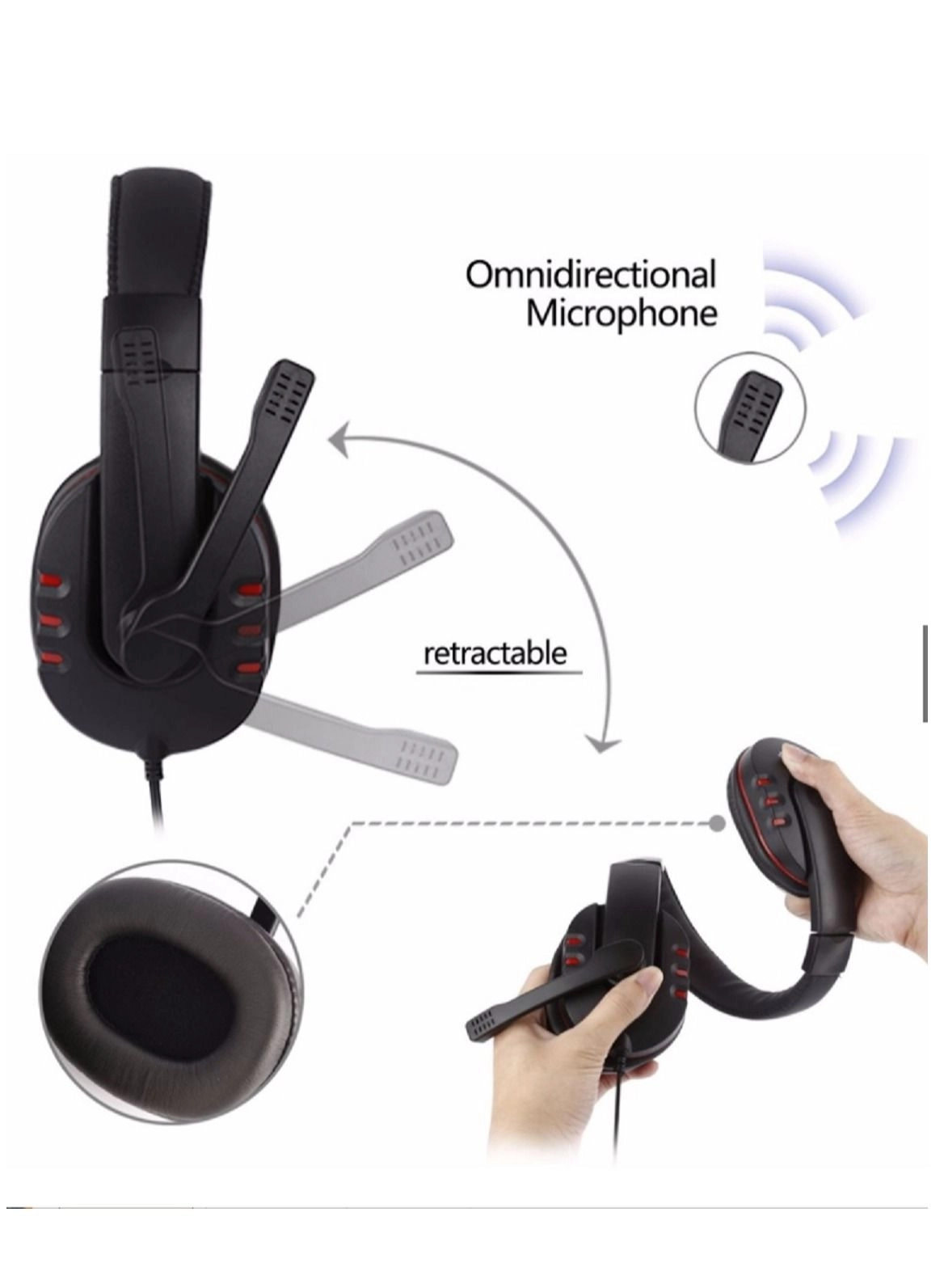 USB Gaming Headphone Wired Headset