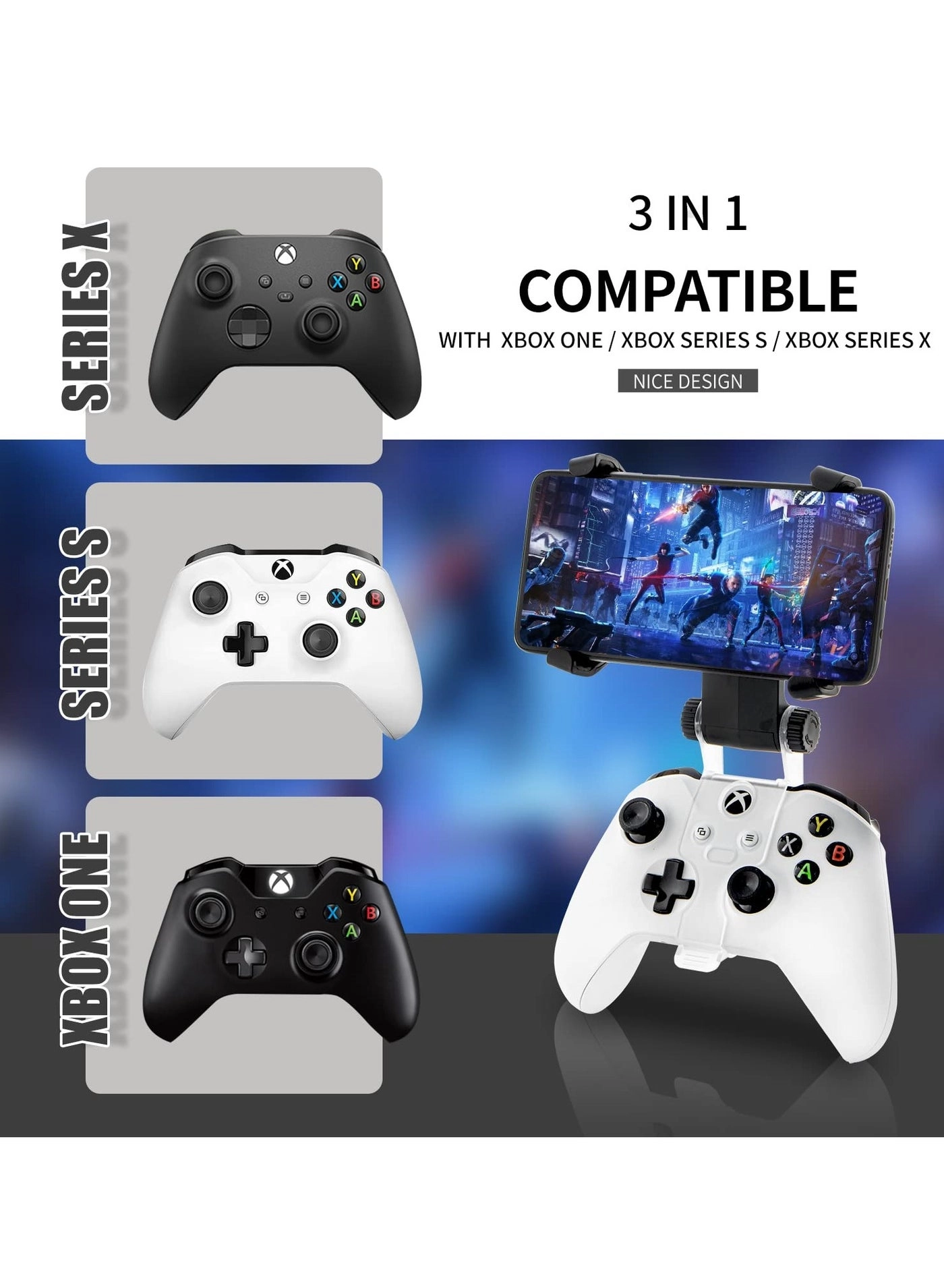 Adjustable Phone Clip - Xbox Series S/X, Xbox One and Xbox One S/X controllers