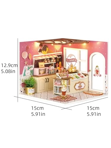 DIY Miniature Dollhouse Kit - Happiness Ice Cream Shop 1:24
